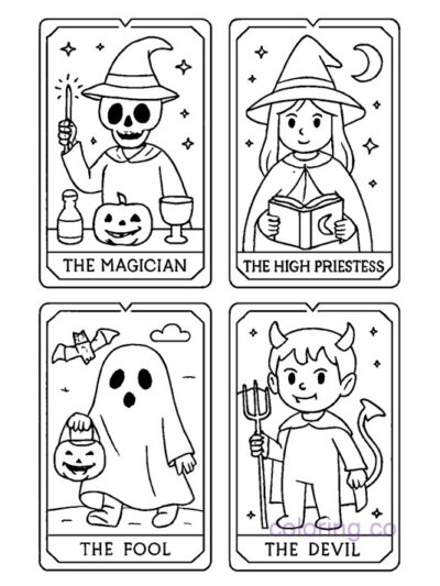 Tarot Halloween Coloring Pages