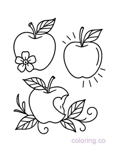 Tattoo Flash Apple Designs for Coloring