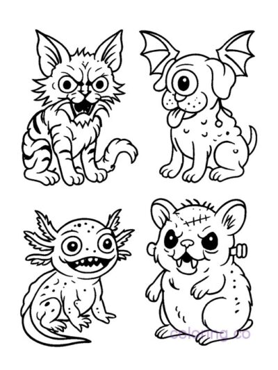 Monster Pets Coloring Page