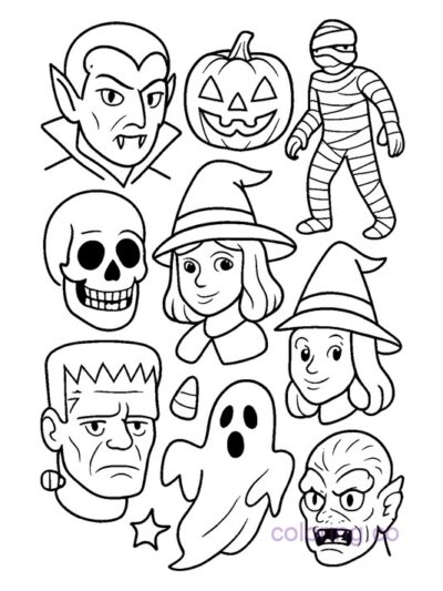Halloween Monster Costume Coloring Page