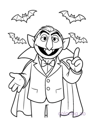Free Preschool Coloring Page: Count with Bats