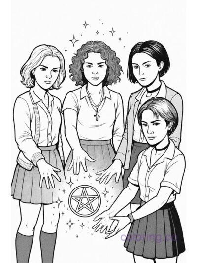 Magical Teen Girls Coloring Page