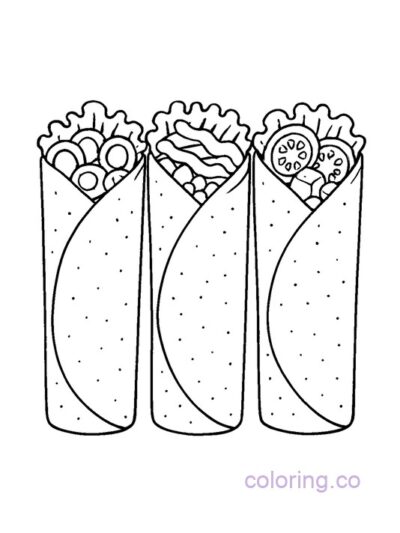 Fun Burrito Coloring Page for Teens