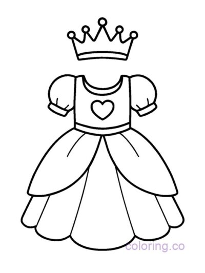 Tiny Princess Coloring Page for Preschool