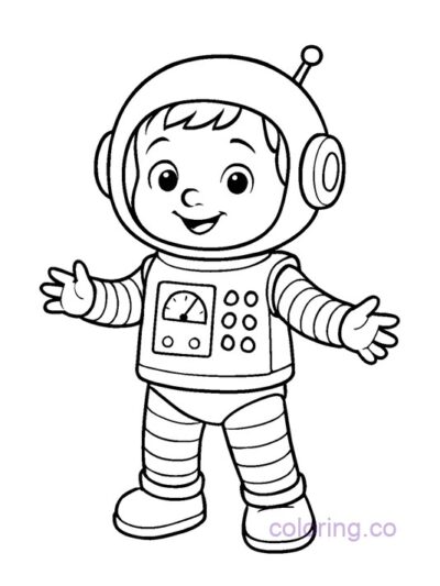 Cute Robot Toddler Coloring Page