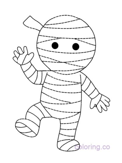 Cute Mummy Coloring Page