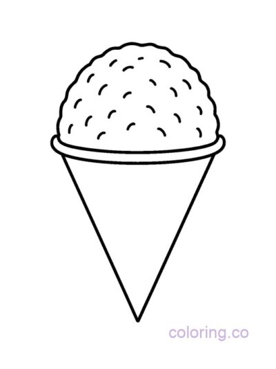 Trendy Minimalist Snow Cone Coloring Page for Teens