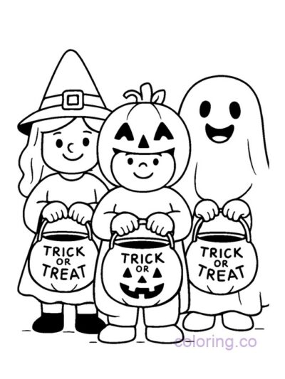 Trick-or-Treat Smiles Coloring Page