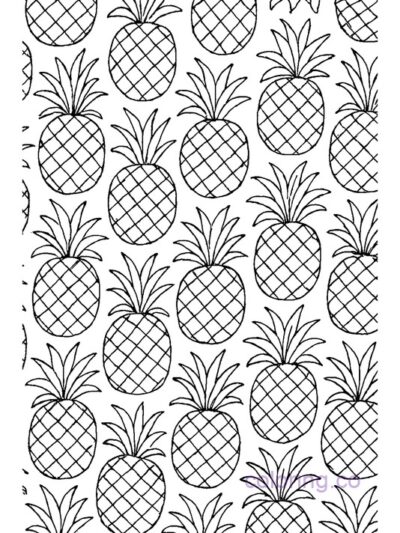 Tropical Pineapple Pattern Coloring Page