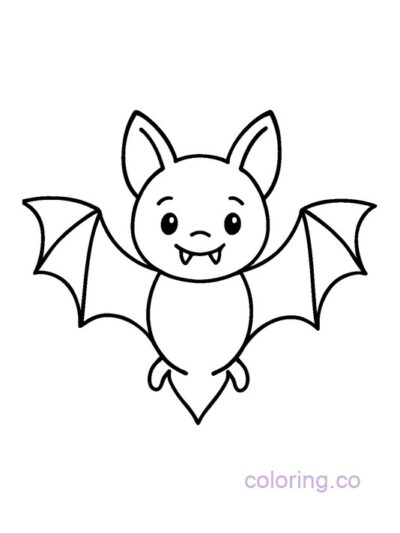 Cute Vampire Bat Coloring Page