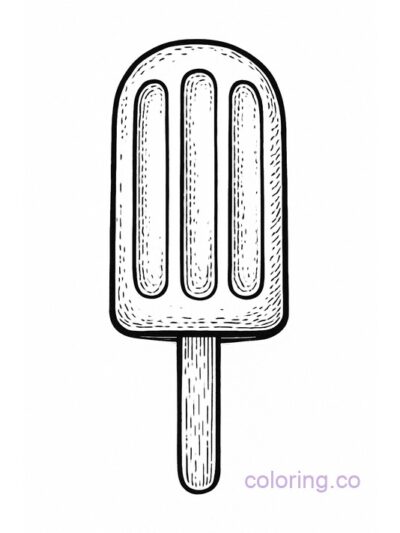 Vintage Popsicle Coloring Page for Adults