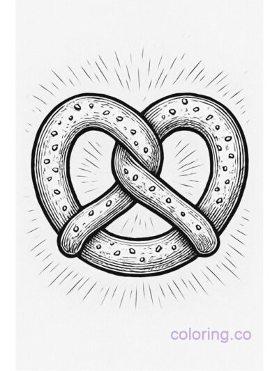 Intricate Vintage Pretzel Coloring Page for Adults
