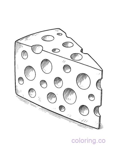 Fun Swiss Cheese Coloring Page for Kids