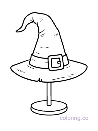 Cute Witch Hat Coloring Page
