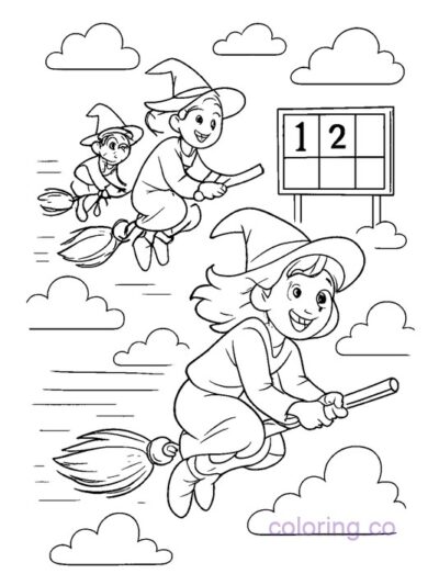 Witch School Sports Coloring Page