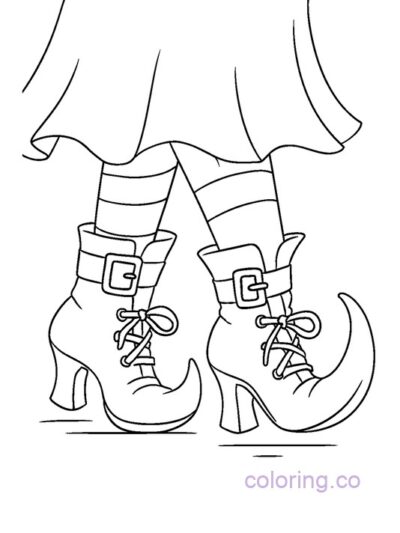 Witch's Boots Coloring Page