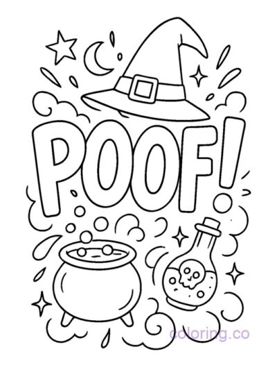 Witchy Poof Coloring Page