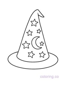 Magical Wizard Hat Coloring Page