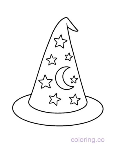 Magical Wizard Hat Coloring Page