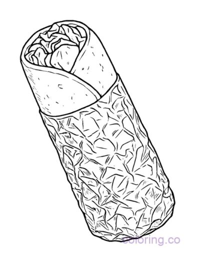 Fun Burrito Coloring Page for Teens