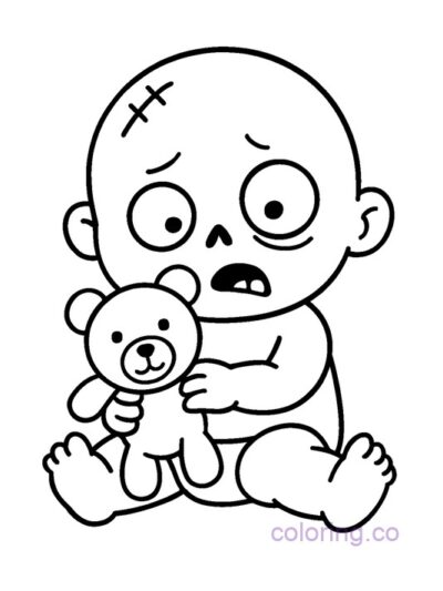 Cute Zombie Baby Coloring Page
