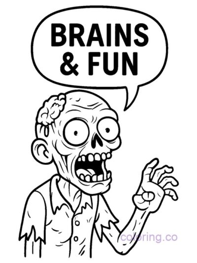 Fun Zombie Coloring Page