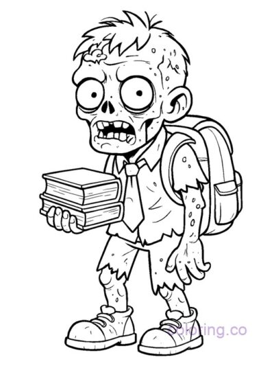 Zombie School Monster Coloring Page