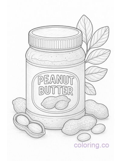 Detailed Peanut Butter Jar Coloring Page