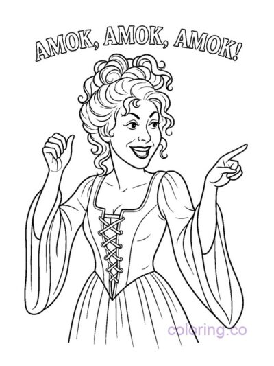 Amok Quote Witch Coloring Page