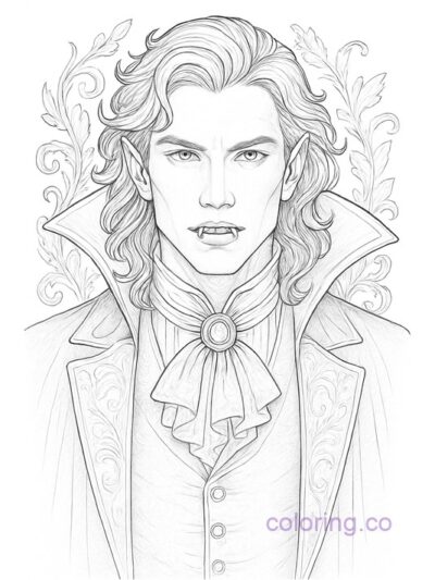 Handsome Male Vampire Coloring Page