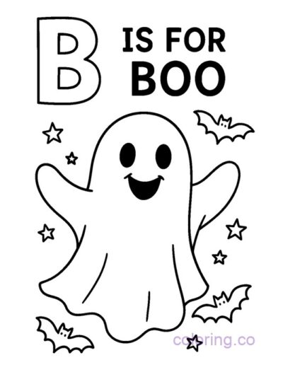 Spooky Fun Ghost Coloring Page