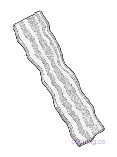 Realistic Bacon Coloring Page for Teens & Adults