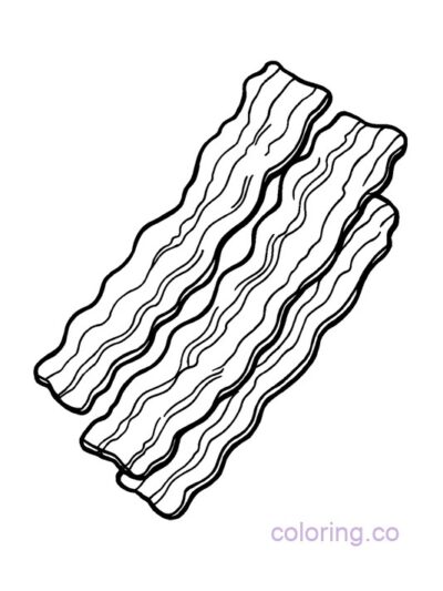 Fun Bacon Coloring Page for Kids with Bold Lines