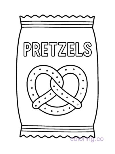 Fun Pretzel Bag Coloring Page for Kids