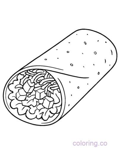 Fun Burrito Coloring Page for Kids