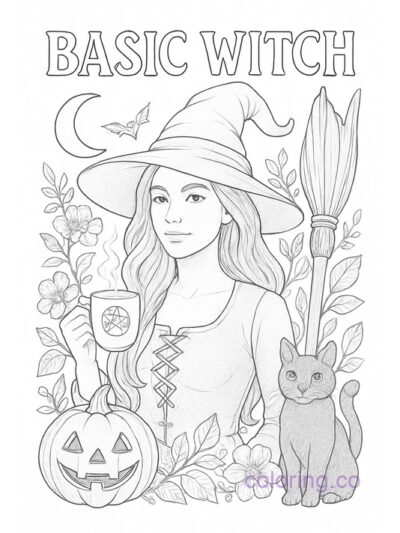 Enchanting Witch Coloring Page