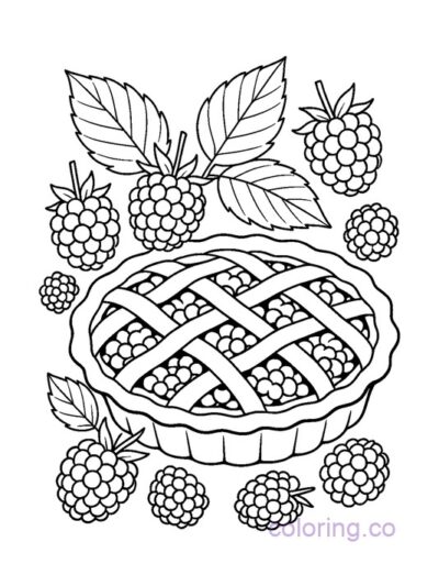 Delicious Blackberry Pie Coloring Page