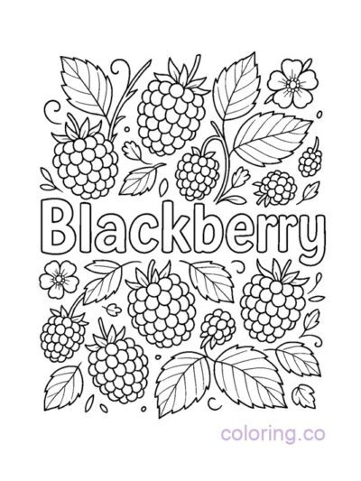 Blackberry Word Art Coloring Page