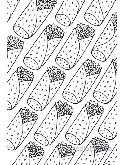 Fun Burrito Pattern Coloring Page for Kids