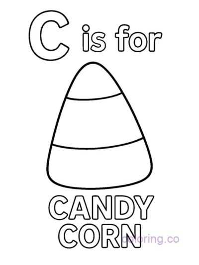 C is for Candy Corn Coloring Page