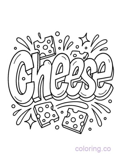 Cheese Street Art Coloring Page for Teens