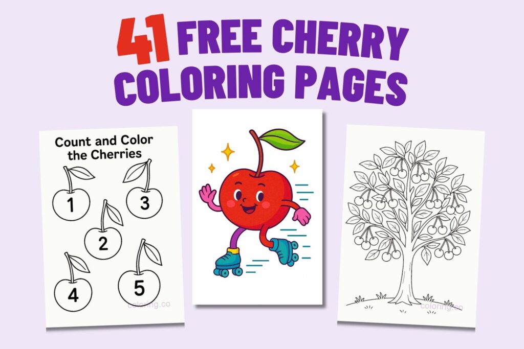 41 free cherry coloring pages, cherry coloring sheets