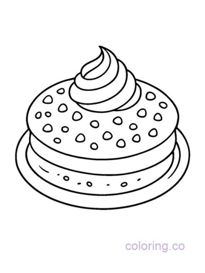 Fun Chocolate Chip Pancake Coloring Page