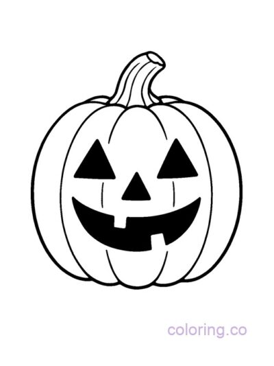 Classic Jack-o'-Lantern Coloring Page