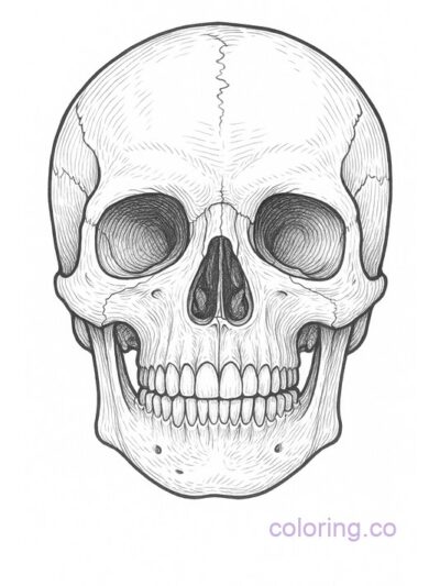Intricate Skull Coloring Page