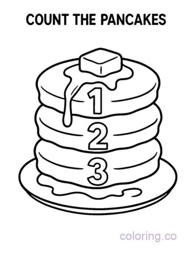 Fun Pancake Counting Coloring Page