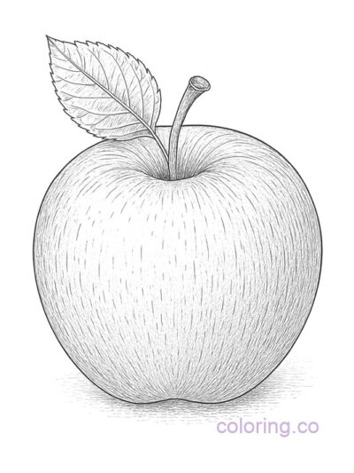 Intricate Apple Coloring Page