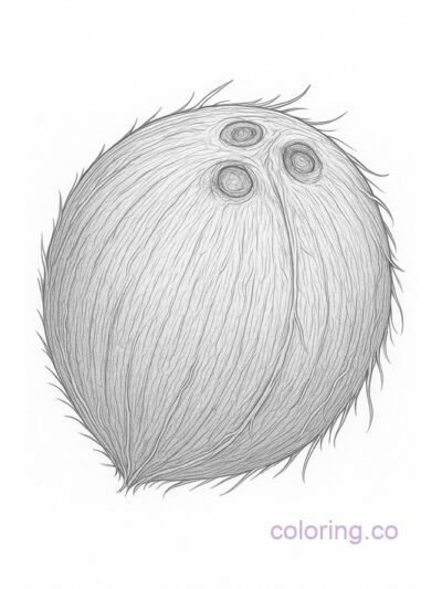 Detailed Coconut Coloring Page for Adults