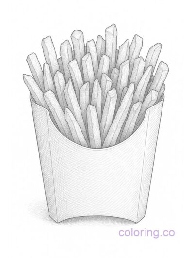 Intricate Fry Container Coloring Page for Adults