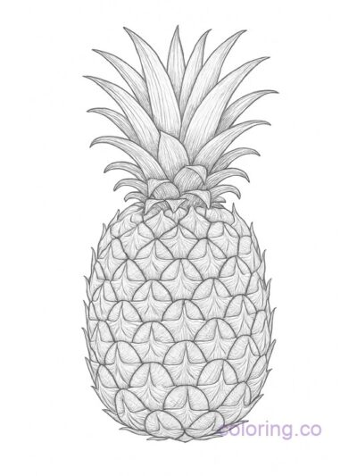 Intricate Pineapple Coloring Page